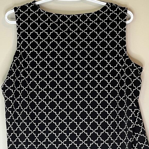Charter Club Black & White Patterned Tank Top Size 1X - Picture 6 of 9